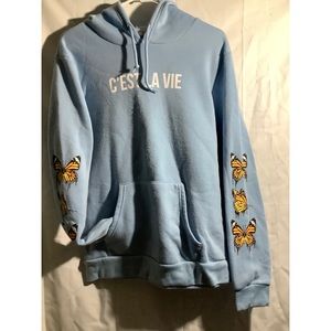 C'est La Vie Blue Butterfly Hoodie